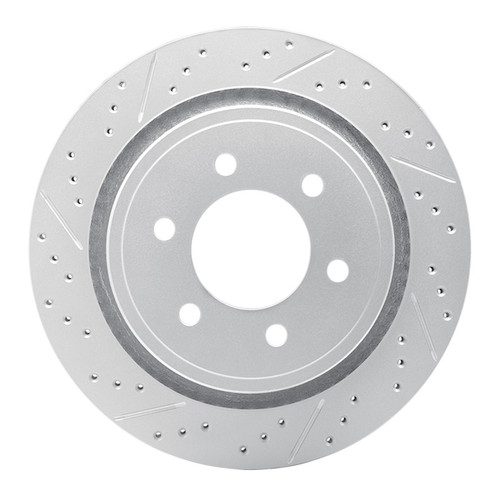 R1 12-20 Ford F-150 4WD Rear Left Drilled & Slotted Geo-Carbon Rotor