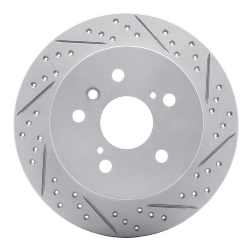 R1 07-12 Lexus Es350 Rear Right Drilled & Slotted Geo-Carbon Rotor