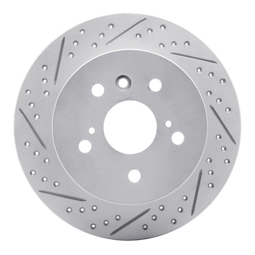 R1 07-12 Lexus Es350 Rear Left Drilled & Slotted Geo-Carbon Rotor