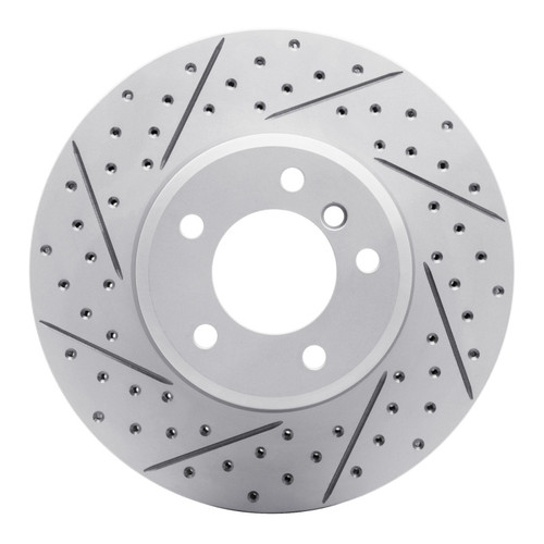 R1 04-10 BMW 528I Xdrive Front Left Drilled & Slotted Geo-Carbon Rotor