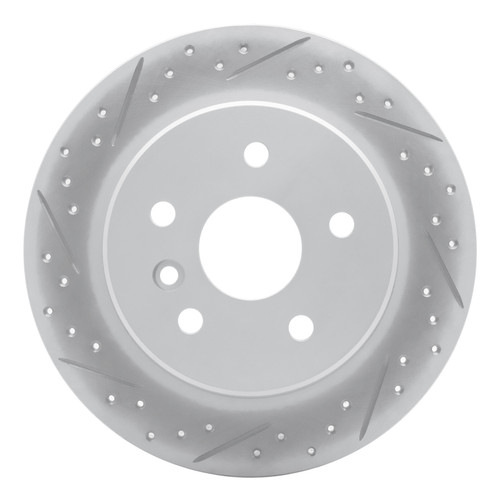 R1 00-04 Toyota Avalon Rear Left Drilled & Slotted Geo-Carbon Rotor