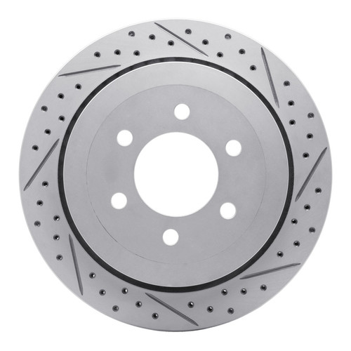 R1 07-17 Ford Expedition Rear Right Drilled & Slotted Geo-Carbon Rotor