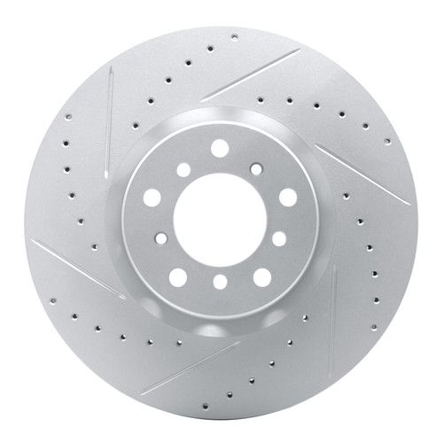 R1 00-03 BMW M5 Right Front Drilled & Slotted Geo-Carbon Rotor