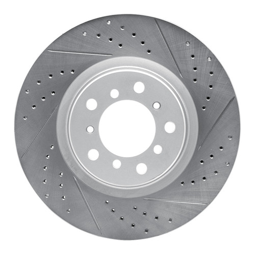 R1 01-06 BMW M3 Left Front Drilled & Slotted Geo-Carbon Rotor