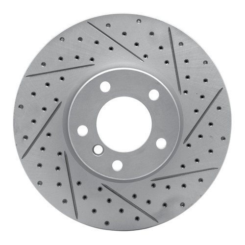 R1 00-03 BMW 530I Front Right Drilled & Slotted Geo-Carbon Rotor