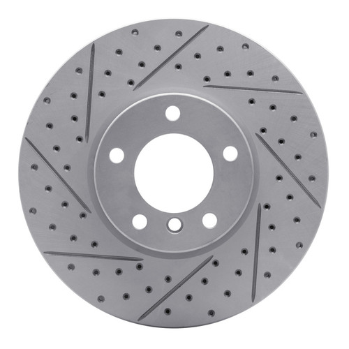R1 00-03 BMW 530I Front Left Drilled & Slotted Geo-Carbon Rotor