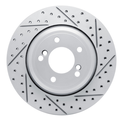 R1 00-06 BMW M5 Rear Right Drilled & Slotted Geo-Carbon Rotor