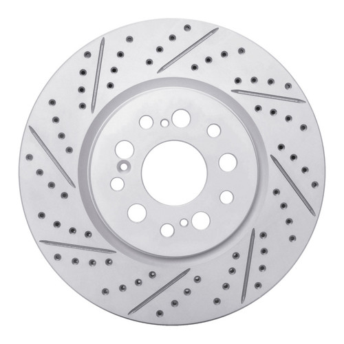 R1 17-21 Honda Clarity Front Left Drilled & Slotted Geo-Carbon Rotor