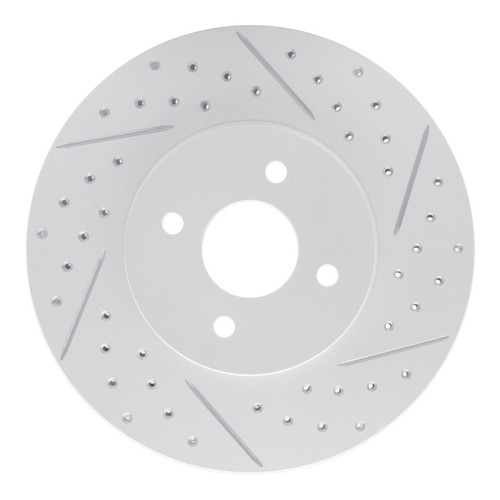 R1 02-04 Ford Focus Front Right Drilled & Slotted Geo-Carbon Rotor