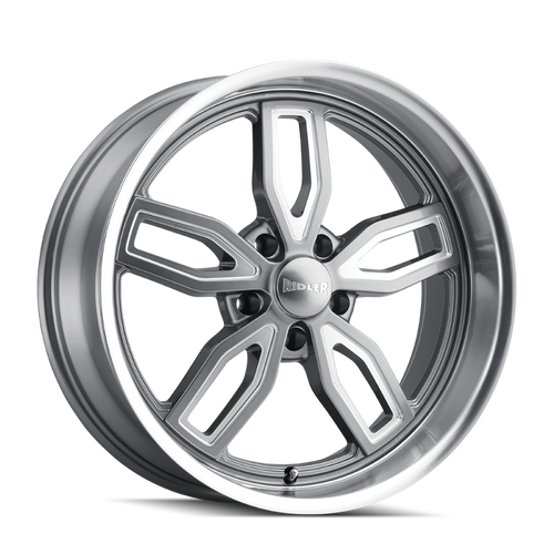 Ridler 608 20x8.5 / 5x120.65 BP / 0mm Offset / 72.62mm Hub Gloss Grey Milled Wheel
