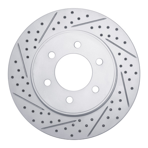R1 04-08 Ford F-150 4WD Front Left Drilled & Slotted Geo-Carbon Rotor