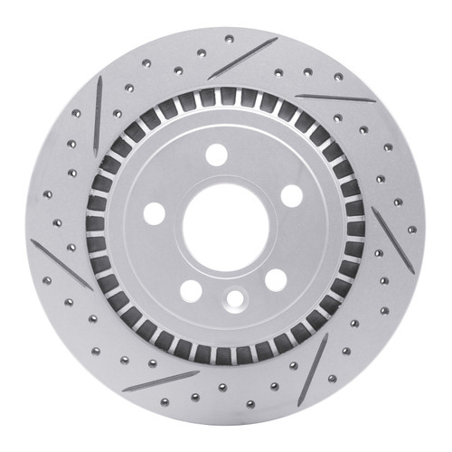 R1 07-18 Volvo S80 Rear Left Drilled & Slotted Geo-Carbon Rotor