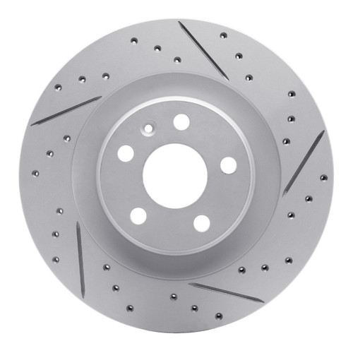 R1 16-26 Volvo V90 Rear Right Drilled & Slotted Geo-Carbon Rotor