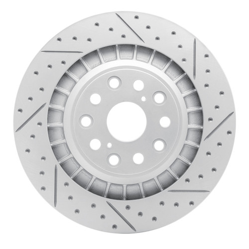 R1 18-23 Lexus Ls500 Right Rear Drilled & Slotted Geo-Carbon Rotor