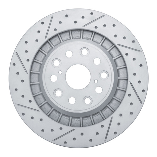 R1 18-23 Lexus Ls500 Left Rear Drilled & Slotted Geo-Carbon Rotor