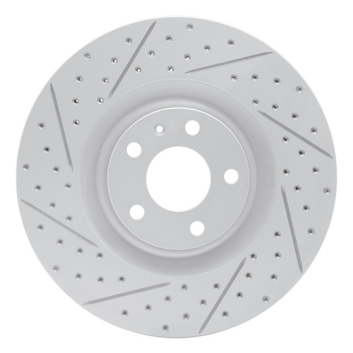 R1 04-09 Audi S4 Front Left Drilled & Slotted Geo-Carbon Rotor