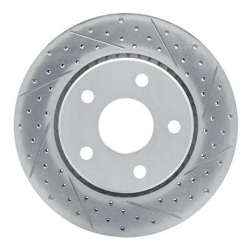 R1 07-18 Jeep Wrangler Front Right Drilled & Slotted Geo-Carbon Rotor