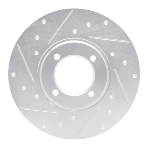 R1 76-81 Toyota Celica Front Left Drilled & Slotted Silver Brake Rotor