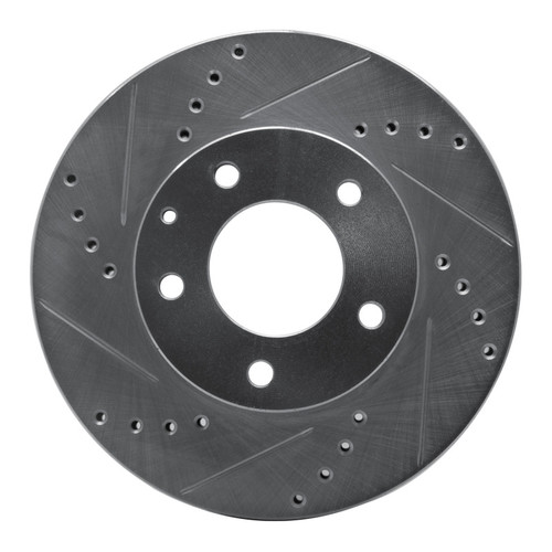 R1 92-95 Mazda MPV Front Left Drilled & Slotted Silver Brake Rotor
