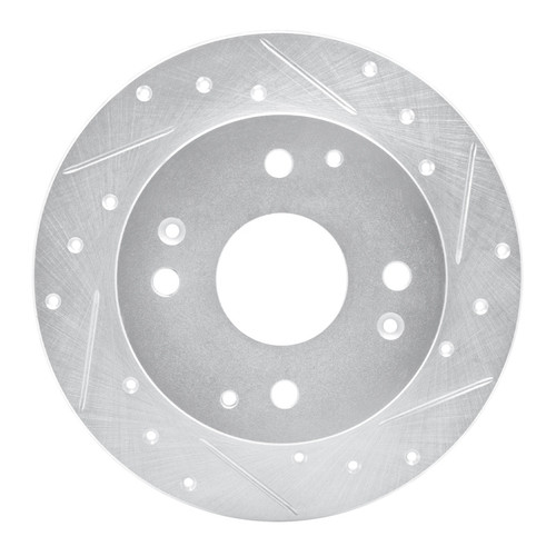 R1 92-94 Acura Vigor Rear Right Drilled & Slotted Silver Brake Rotor
