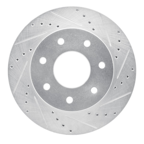 R1 04-08 Ford F-150 4WD Front Right Drilled & Slotted Silver Brake Rotor