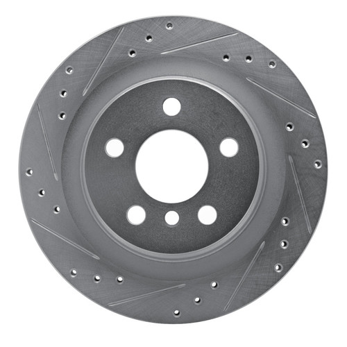 R1 16-26 BMW 228I Gran Coupe Rear Left Drilled & Slotted Silver Brake Rotor