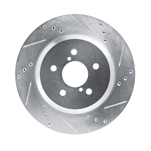 R1 19-23 Subaru Crosstrek Rear Right Drilled & Slotted Silver Brake Rotor