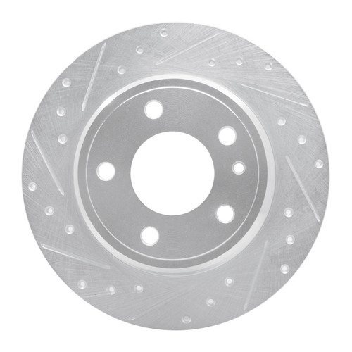 R1 87-92 BMW 735I Rear Left Drilled & Slotted Silver Brake Rotor