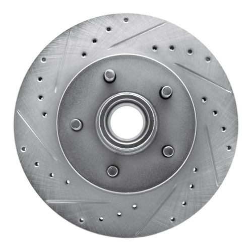 R1 93-95 Chevrolet G10 Front Left Drilled & Slotted Silver Brake Rotor