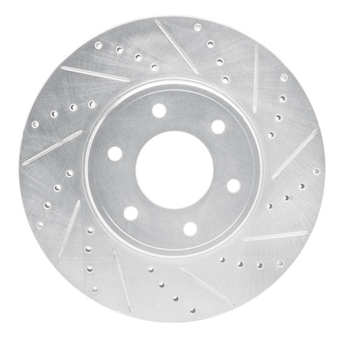 R1 06-09 Chevrolet Trailblazer Front Right Drilled & Slotted Silver Brake Rotor
