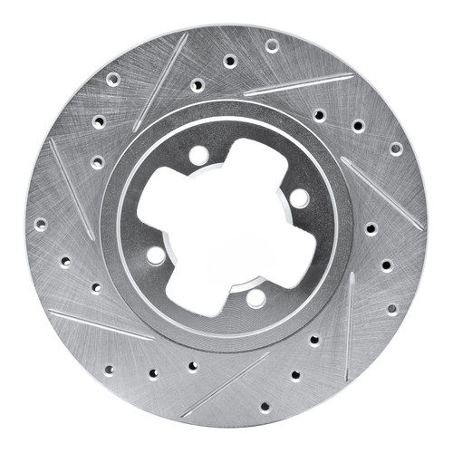 R1 81-88 Nissan Maxima Front Left Drilled & Slotted Silver Brake Rotor