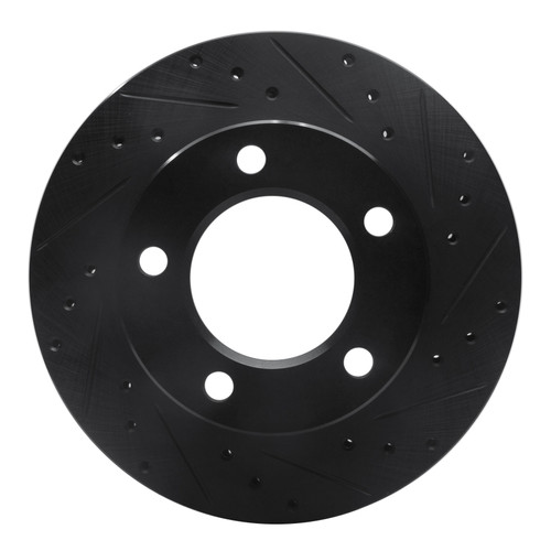 R1 76-86 Jeep CJ5 Front Right Drilled & Slotted Black Brake Rotor