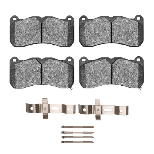 DFC 13-14 Ford Mustang Front 5000 Advanced Low Metallic Brake Pads and Hardware Kit