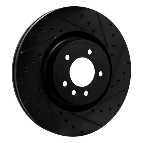 R1 18-24 Land Rover Range Rover Front Right Drilled & Slotted Black Brake Rotor