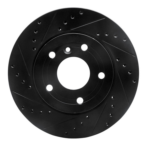 R1 94-02 Land Rover Range Rover Front Left Drilled & Slotted Black Brake Rotor