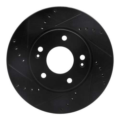 R1 17-22 Hyundai Ioniq Front Left Drilled & Slotted Black Brake Rotor