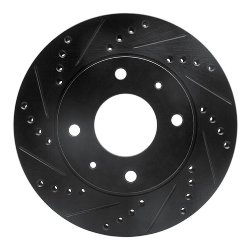 R1 01-03 Hyundai Sonata Front Left Drilled & Slotted Black Brake Rotor