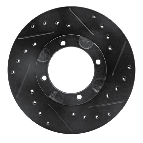 R1 87-99 Hyundai Excel Front Right Drilled & Slotted Black Brake Rotor