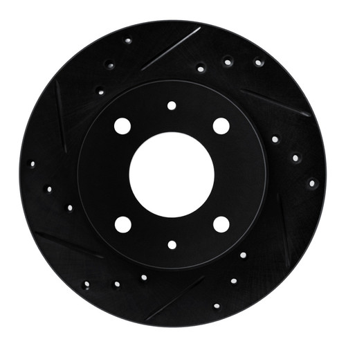 R1 89-98 Hyundai Sonata Front Left Drilled & Slotted Black Brake Rotor