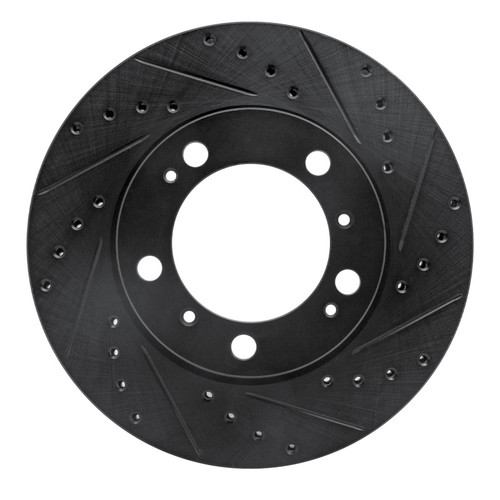 R1 97-04 Porsche Boxster Front Right Drilled & Slotted Black Brake Rotor