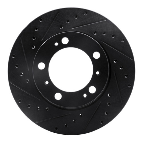 R1 97-04 Porsche Boxster Front Left Drilled & Slotted Black Brake Rotor