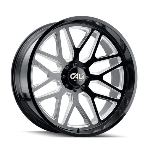 Cali Off-Road 9115 Invader 22x12 / 8x170 BP / -51mm Offset / 125.2mm Hub Gloss Black Milled Wheel