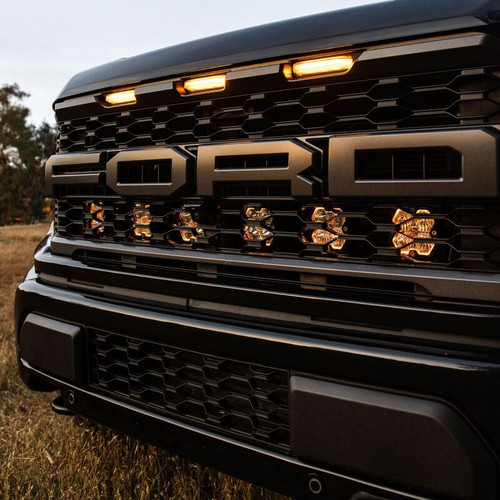 Baja Designs 2021+ Ford Raptor (Incl. 2024 R/37) Squadron Pro 2.0 Behind Grille Kit (MP) - Clear