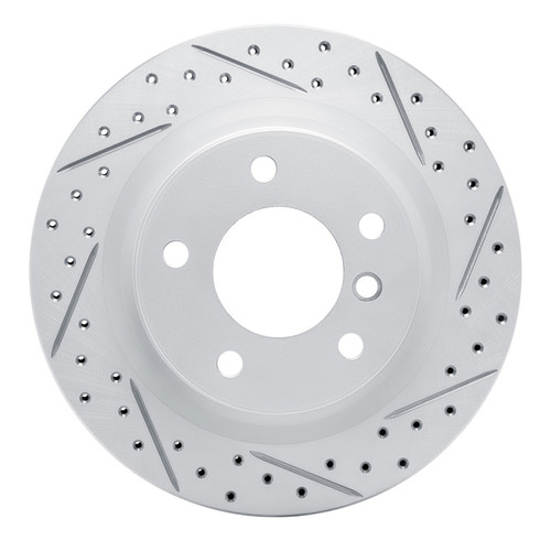 R1 08-13 BMW 128I Rear Right Drilled & Slotted Geo-Carbon Rotor