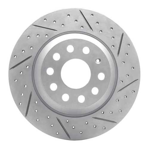 R1 16-25 Audi Q3 Rear Right Drilled & Slotted Geo-Carbon Rotor