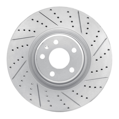 R1 12-18 Audi A6 Quattro Front Right Drilled & Slotted Geo-Carbon Rotor