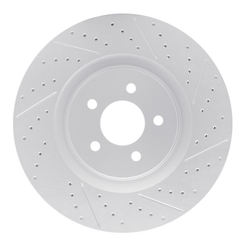 R1 07-14 Ford Mustang Front Right Drilled & Slotted Geo-Carbon Rotor