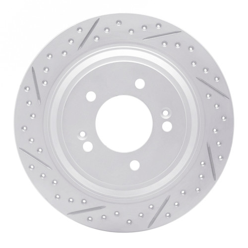 R1 17-23 Hyundai Kona Ev Rear Left Drilled & Slotted Geo-Carbon Rotor