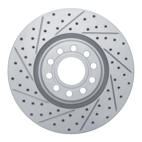 R1 99-04 Audi S6 Front Left Drilled & Slotted Geo-Carbon Rotor