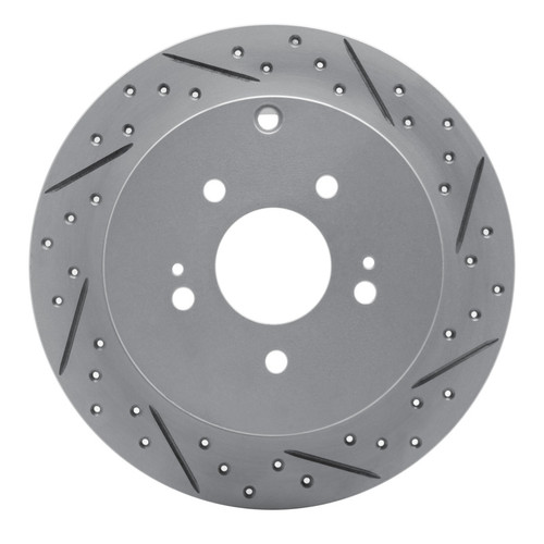 R1 04-11 Mitsubishi Endeavor Rear Right Drilled & Slotted Geo-Carbon Rotor